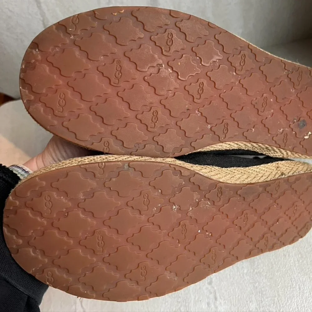 ** UGG Syleste Shearling Line Espadrille Bow Flat Shoe Size 8